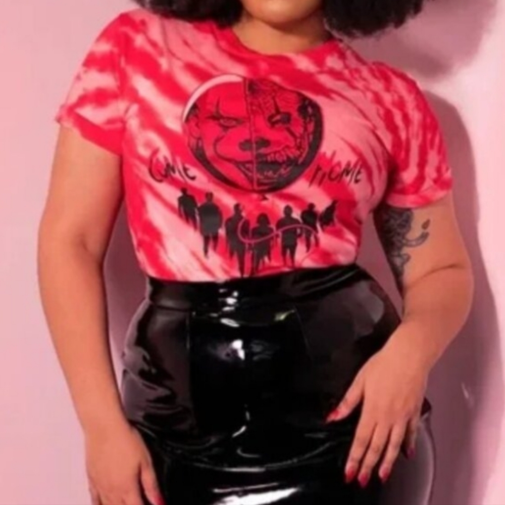 NEW Vixen by Micheline Pitt, It: Chapter 2™ "Come Home" Red Tie Dye Tee, Derry M